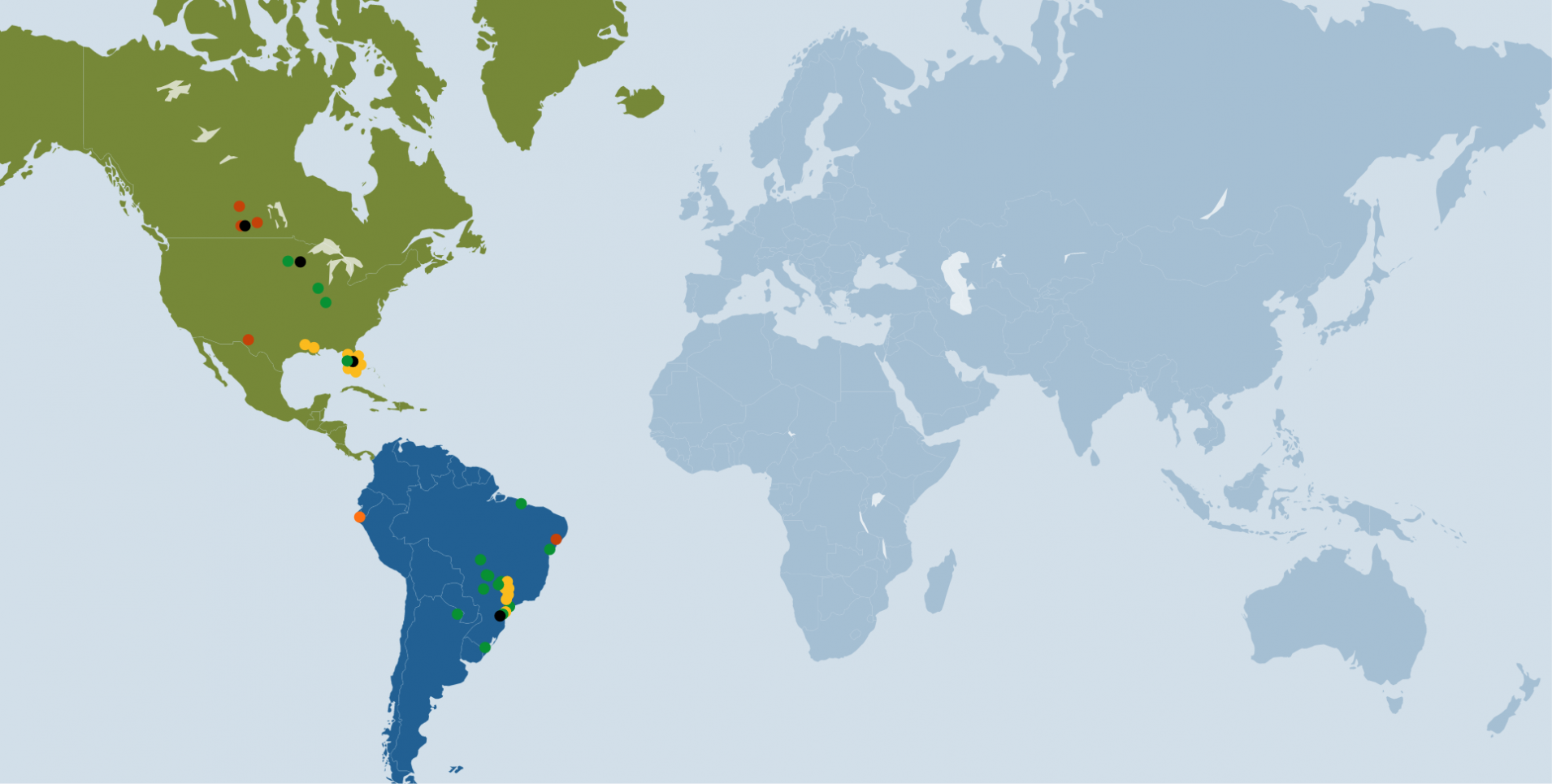 North-South America Map